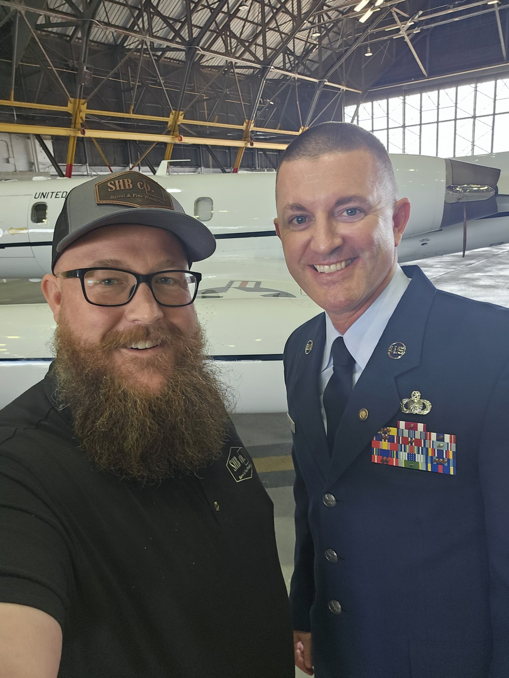Ryan with Chief Master Sergeant Kris Coats at his May 2024 Air Force retirement gathering.